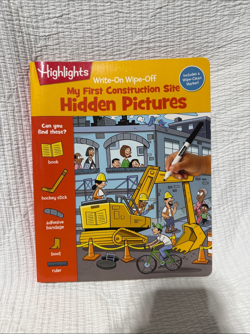 My First Construction Site Hidden Pictures - Yellow Wipe-On Activity Book